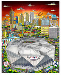 Charles Fazzino 3D Art Charles Fazzino 3D Art Super Bowl LIII: Atlanta (DX)